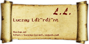 Luczay Lóránt névjegykártya
